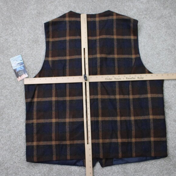 Madison Creek Wool Vest NWT Mens 2XL XXL Brown/Blue Plaid Asheville Poly Lined - Picture 12 of 16